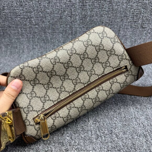 GUCCI Interlocking G Brown Canvas Belt Bag 635-071025 - Picture 3 of 11